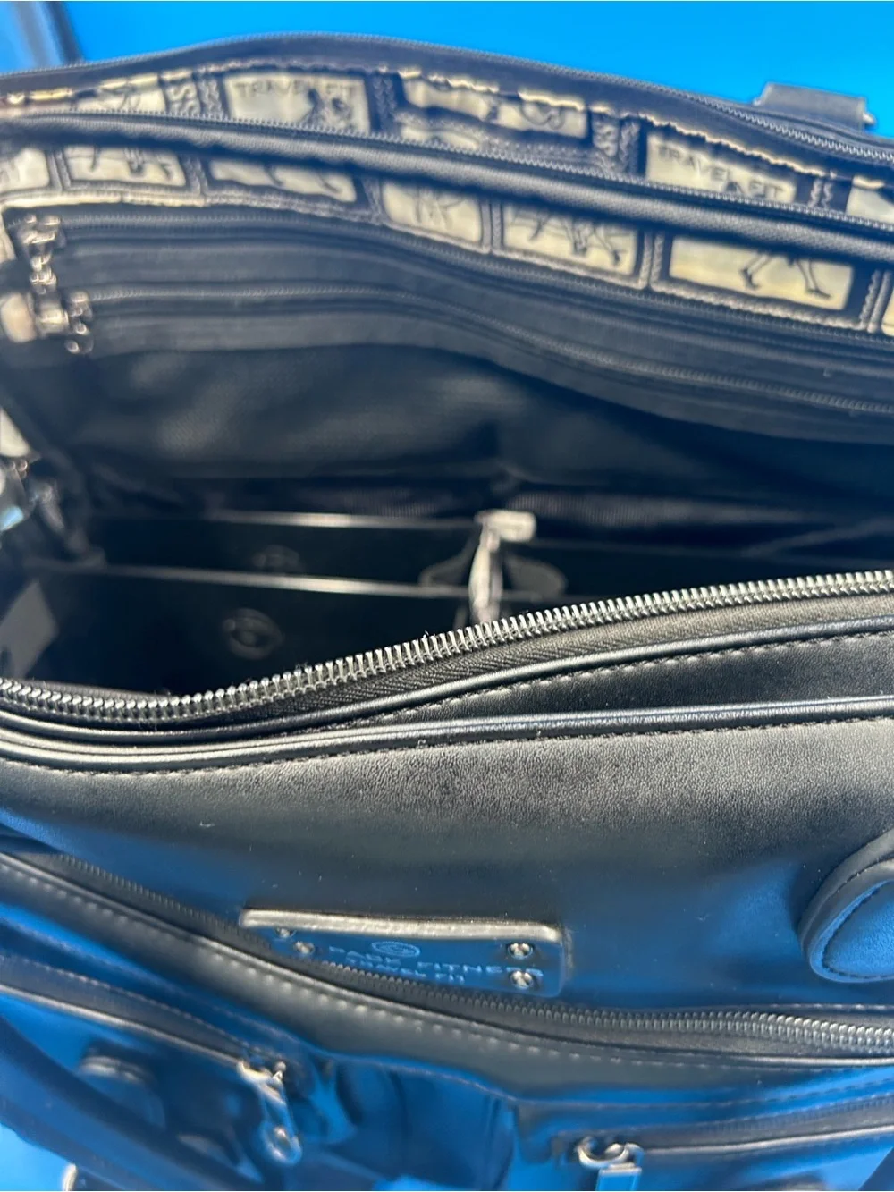 Six Pack Fitness Black Travel Tote with Multiple Zip Pockets
